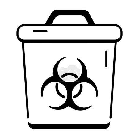 Ilustración de Biohazard sign on the box, vector illustration simple design - Imagen libre de derechos