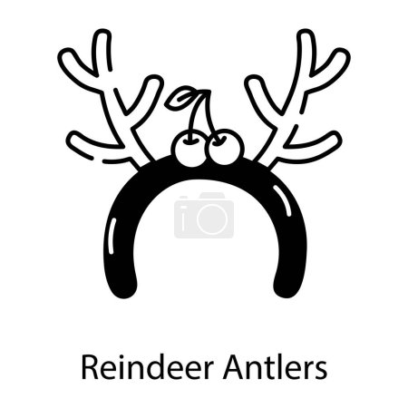 reindeer antlers icon vector isolated on white background