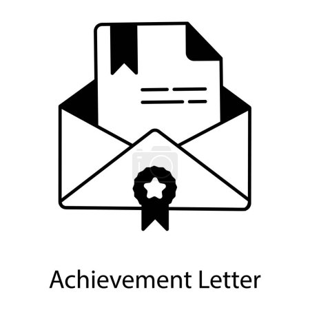 Illustration for Achievement letter icon in trendy style isolated on white background - Royalty Free Image