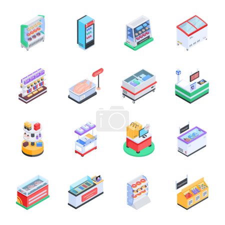 Illustration for Isometric vector illustration of shopping mall and store. - Royalty Free Image