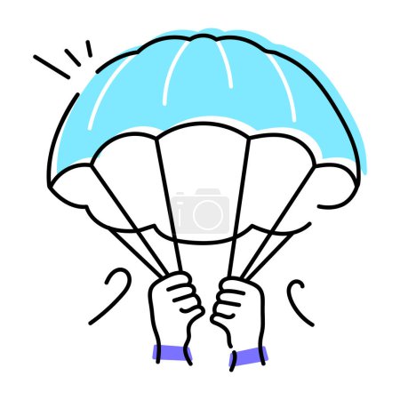 Ilustración de Icono de Doodle de viaje de aire plano - Imagen libre de derechos