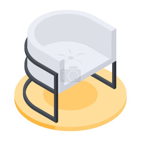 Illustration for Isometric armchair vector icon for web design isolated on white background - Royalty Free Image