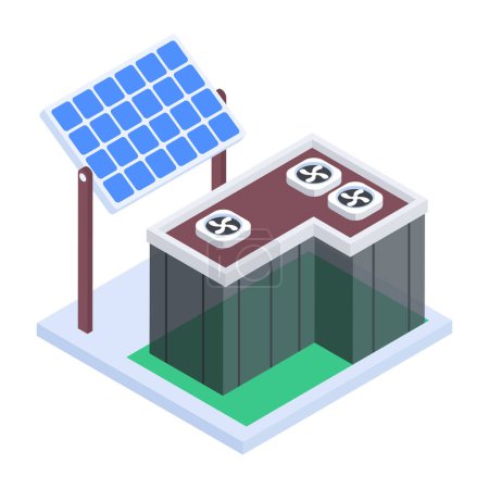 Illustration for Flat Eco Power Isometric Icon - Royalty Free Image