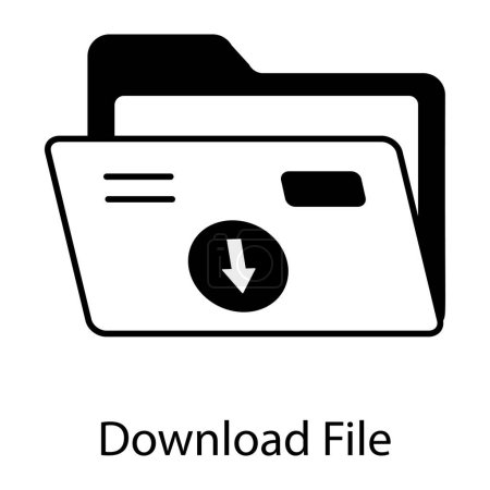 Ilustración de Descargar icono de archivo, diseño de ilustración vectorial - Imagen libre de derechos