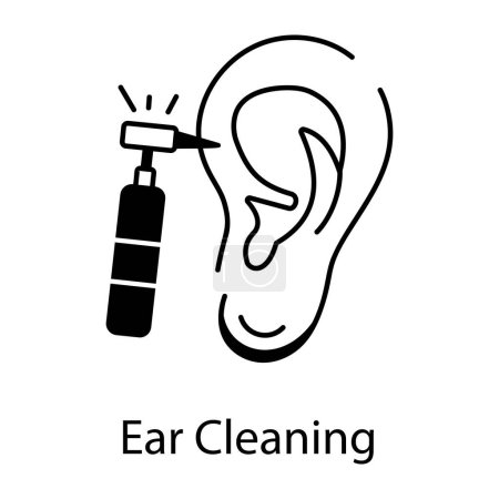 Illustration for Linear icon of ear cleaning tool - Royalty Free Image