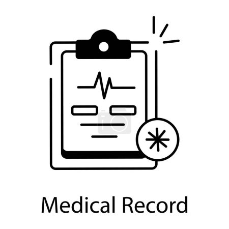 Illustration for Medical record icon, line style - Royalty Free Image
