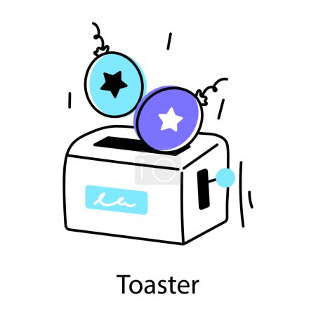Illustration for Modern hand drawn icon of toaster - Royalty Free Image