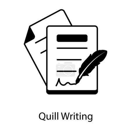 Illustration for Quill Writing vector Outline Icon Design illustration on White background. EPS 10 File - Royalty Free Image