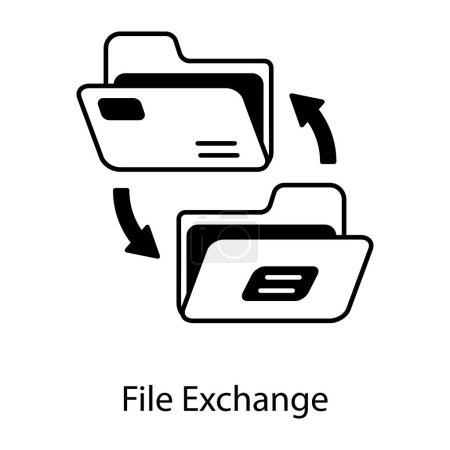 Ilustración de Icono de intercambio de archivos, ilustración vectorial - Imagen libre de derechos