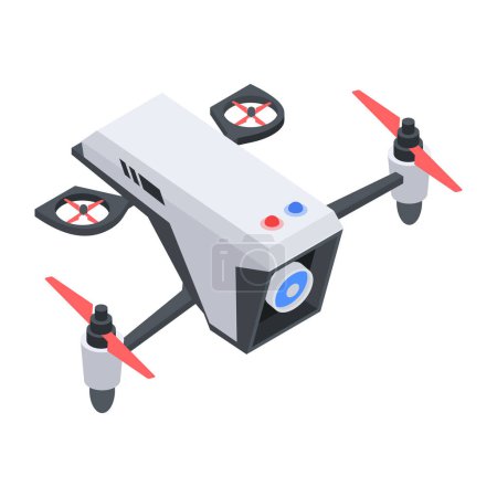 Ilustración de Icono de dron moderno, ilustración vectorial sobre fondo blanco - Imagen libre de derechos