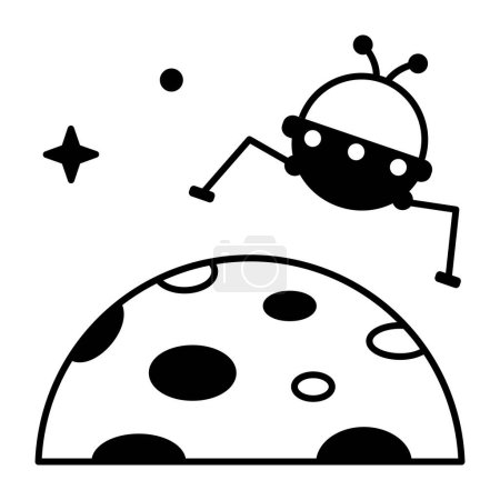 Illustration for Hand Drawn cute ufo illustration isolated on background - Royalty Free Image