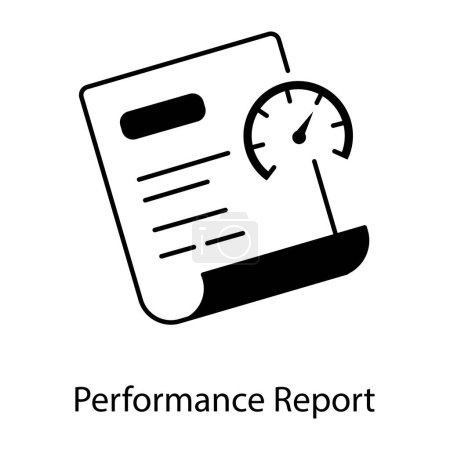 Illustration for Performance report icon, outline style - Royalty Free Image
