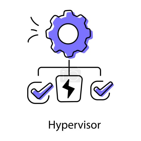 Illustration for Hypervisor icon in vector. Logotype - Royalty Free Image