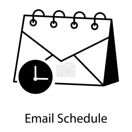 Téléchargez les illustrations : Email calendrier icône, design vectoriel moderne illustration - en licence libre de droit
