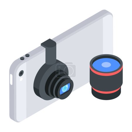 Isometric flat Icon of Vlogging Equipment