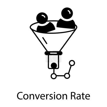 Icône linéaire pratique du taux de conversion