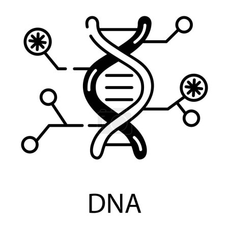 Illustration for Dna structure  line icon vector illustration - Royalty Free Image