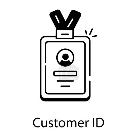 Illustration for Linear icon of customer id - Royalty Free Image