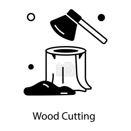 Illustration for Wood cutting vector line icon - Royalty Free Image
