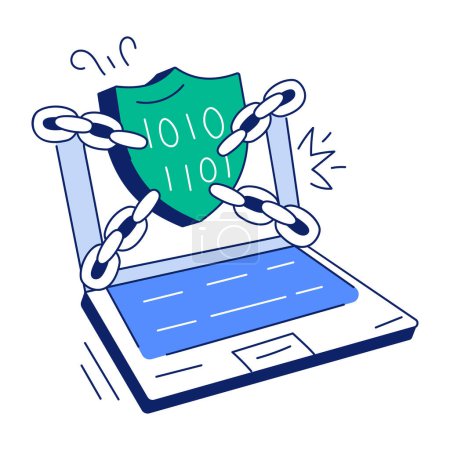 Illustration for Binary coding icon, data security concept - Royalty Free Image