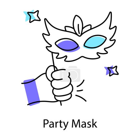 Illustration for Party mask with stars, vector illustration. - Royalty Free Image
