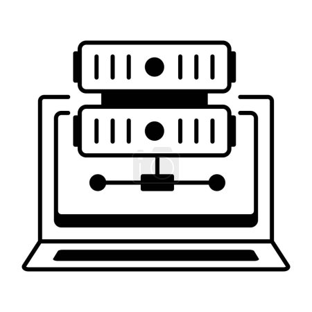 Ilustración de Web Hosting y base de datos Icono de línea - Imagen libre de derechos