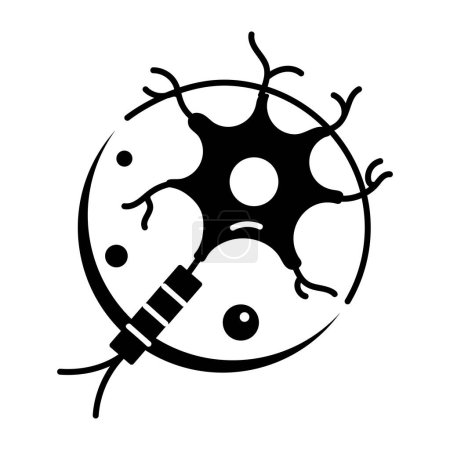 Ilustración de Icono del virus, ilustración en negro simple - Imagen libre de derechos