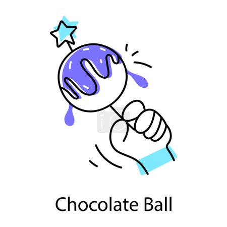 Illustration for A doodle icon of chocolate ball - Royalty Free Image