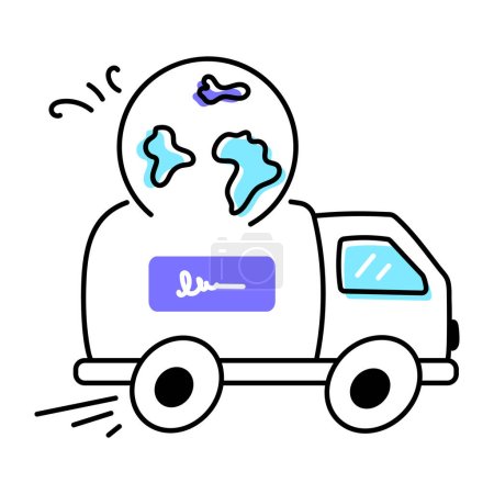 Illustration for Supply Chain and Delivery Doodle Icon - Royalty Free Image