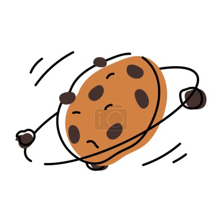 Téléchargez les illustrations : Doodle style cookies fond conçu avec divers articles de confiserie comme les biscuits, pâtisseries et pain - en licence libre de droit
