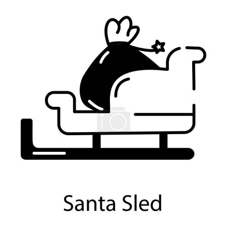 Téléchargez les illustrations : Icône de traîneau de Père Noël, illustration vectorielle - en licence libre de droit