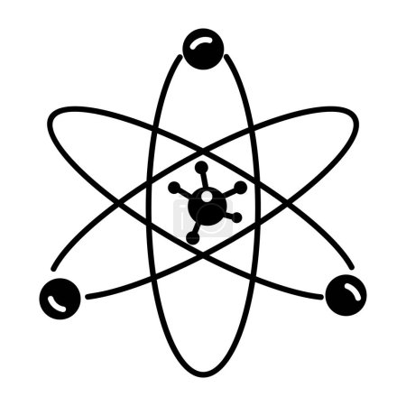 Illustration for Atom icon, outline style illustration - Royalty Free Image