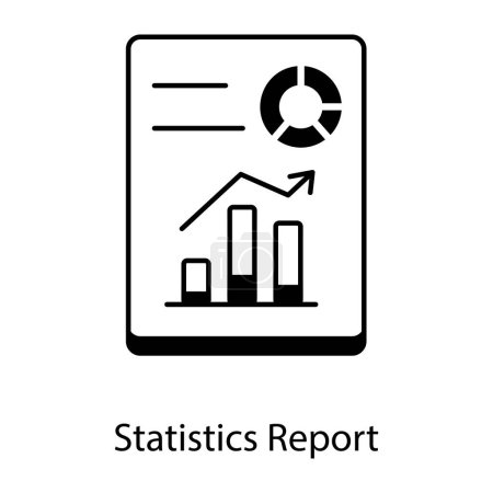Téléchargez les illustrations : Icône de rapport statistique, style de ligne de conception vectorielle - en licence libre de droit
