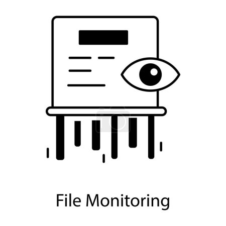 Téléchargez les illustrations : Surveillance de fichiers icône vectorielle de conception de glyphe - en licence libre de droit