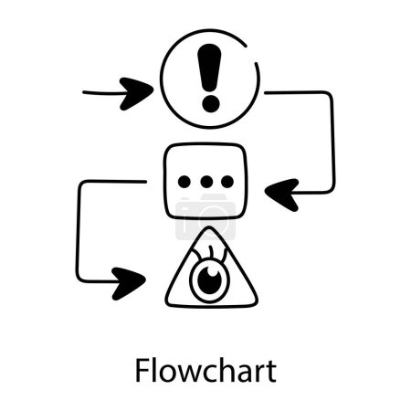 Ilustración de Icono de diagrama de flujo en diseño plano, ilustración vectorial - Imagen libre de derechos