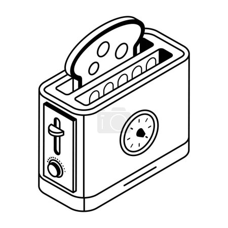Illustration for Vector illustration of toaster icon on white background - Royalty Free Image