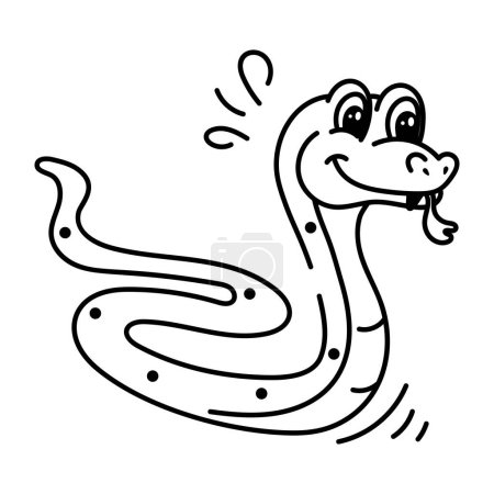 Ilustración de Serpiente de dibujos animados aislada sobre fondo blanco - Imagen libre de derechos