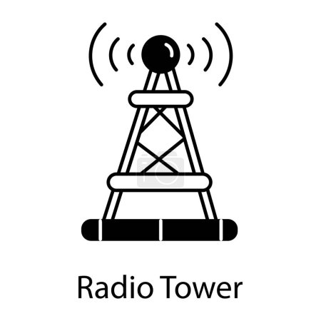 Illustration for Radio tower icon vector isolated on white background, logo concept of tower sign on transparent background - Royalty Free Image