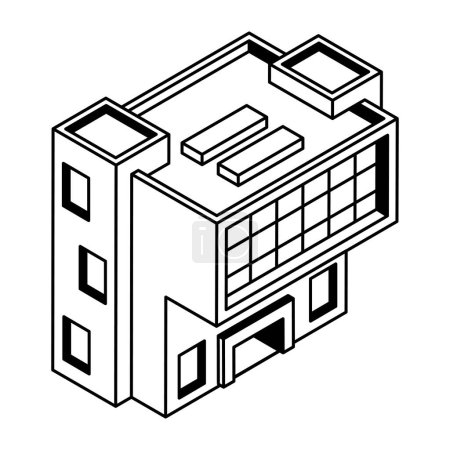 Téléchargez les illustrations : Architecture de bâtiment moderne design isométrique - en licence libre de droit