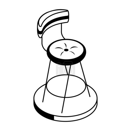 Illustration for Black and white vector line icon of chair - Royalty Free Image