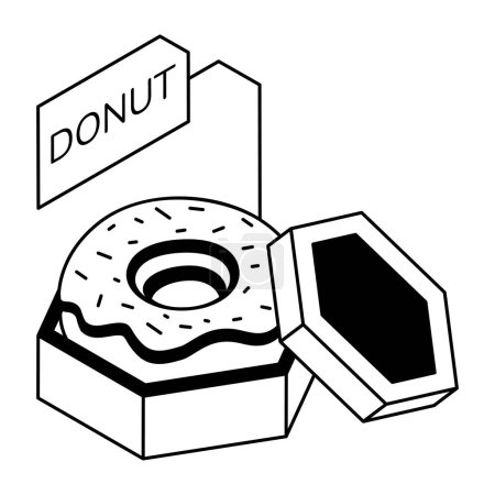 Ilustración de Donut dulce icono, vector de ilustración - Imagen libre de derechos