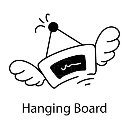 Illustration for Hanging board icon, hand drawn vector illustration - Royalty Free Image