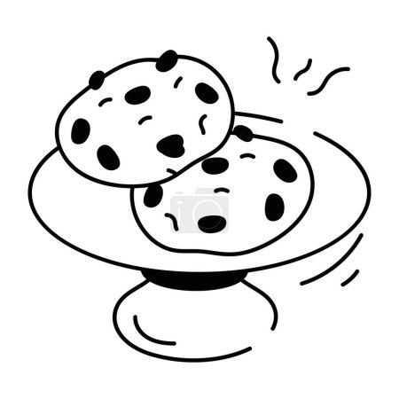 Ilustración de Un vector doodle panadería que simboliza diferentes galletas, postres y artículos de confitería - Imagen libre de derechos