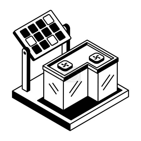 Téléchargez les illustrations : Icône isométrique du panneau solaire - en licence libre de droit