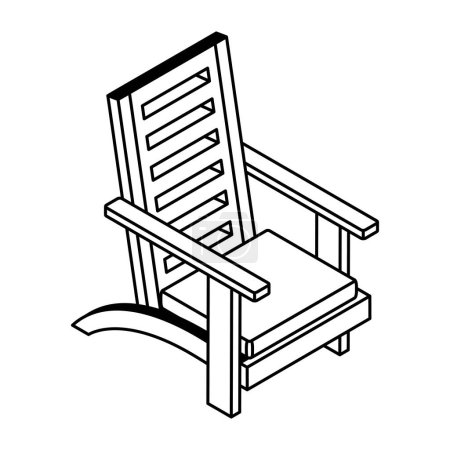 Téléchargez les illustrations : Icône de chaise sur fond blanc, illustration vectorielle - en licence libre de droit