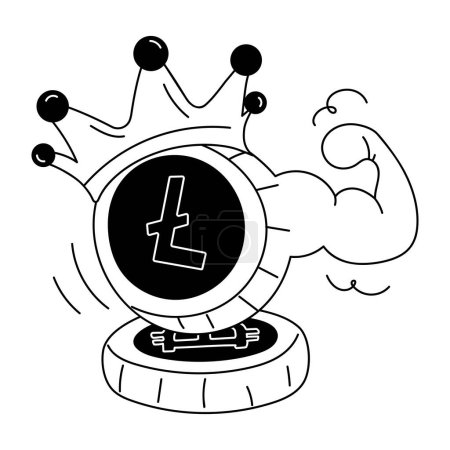 Illustration for Handy doodle mini illustration of crypto power - Royalty Free Image