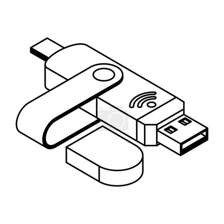 Illustration for Usb icon, outline style, vector illustration - Royalty Free Image