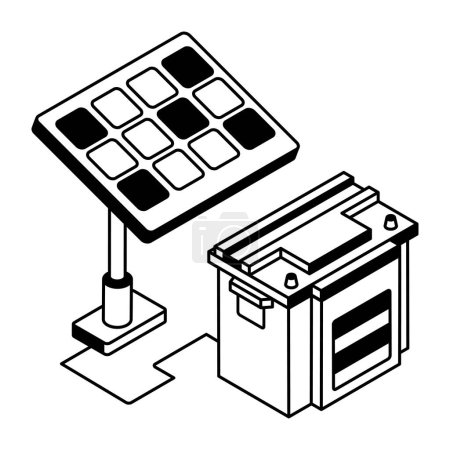 Illustration for Isometric icon of solar panel - Royalty Free Image