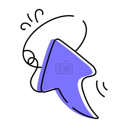 Illustration for Mouse Cursor Icon. Mouse Pointer Button, Hand Drawn Icon - Royalty Free Image