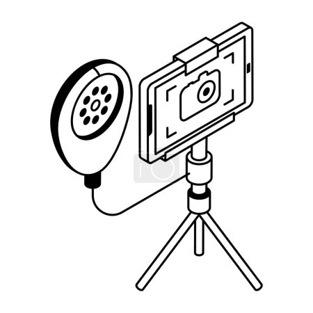 Ilustración de Smartphone con icono de trípode, ilustración vectorial - Imagen libre de derechos